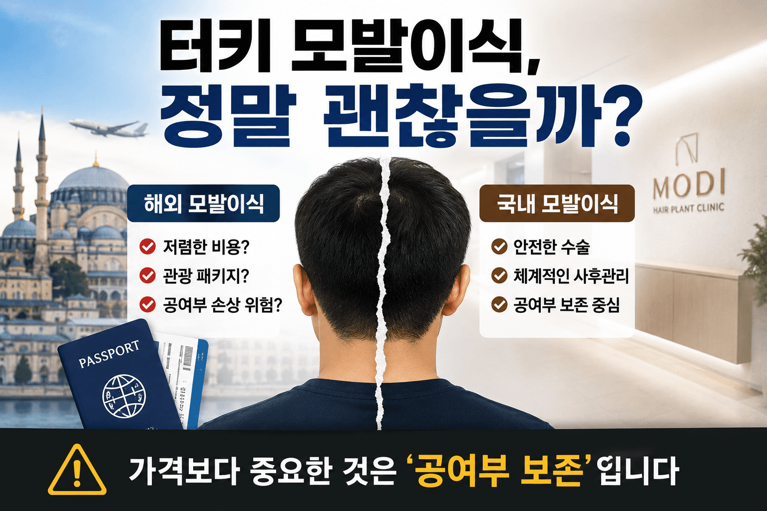 해외 모발이식 괜찮을까? 터키 모발이식 전 꼭 알아야 할 공여부 손상의 위험