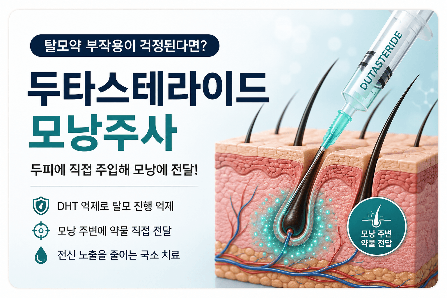 두타스테라이드 모낭주사 효과는? 탈모약 부작용이 걱정된다면