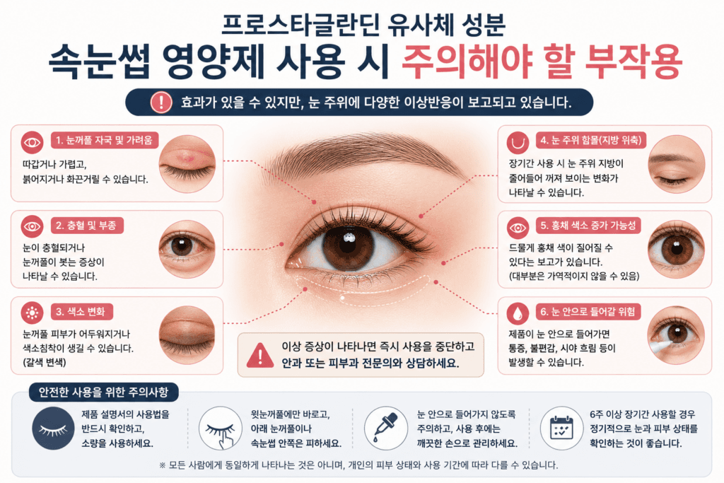 プロスタグランジン類似体まつげ美容液使用時に注意すべき目周りの副作用