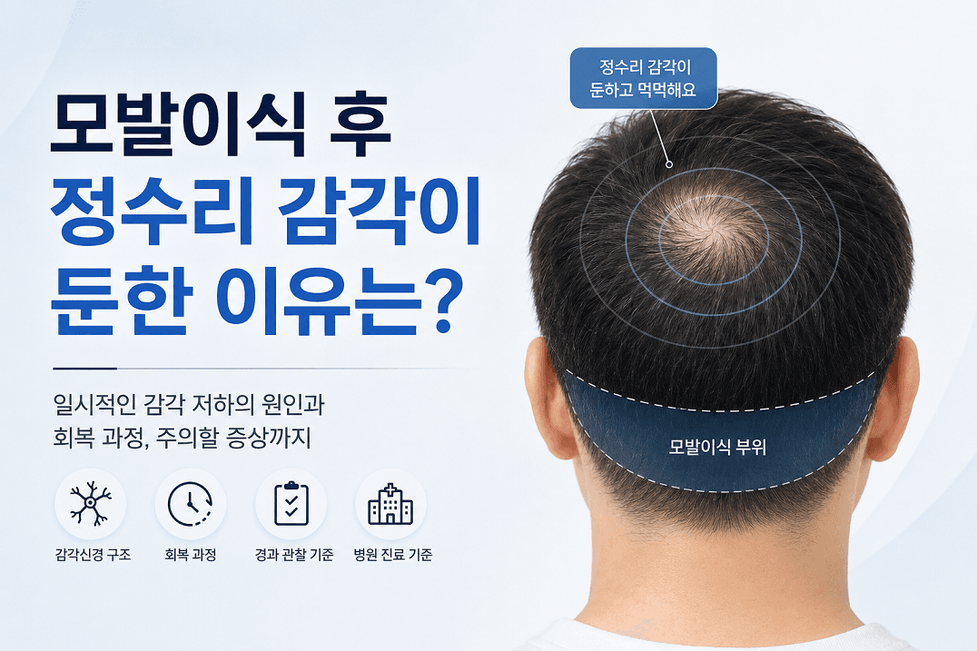 모발이식 후 감각 저하, 정수리가 먹먹한 이유는?