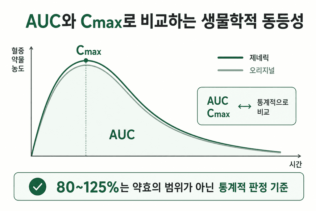 AUCとCmaxでジェネリック医薬品とオリジナル医薬品の生物学的同等性を比較する方法