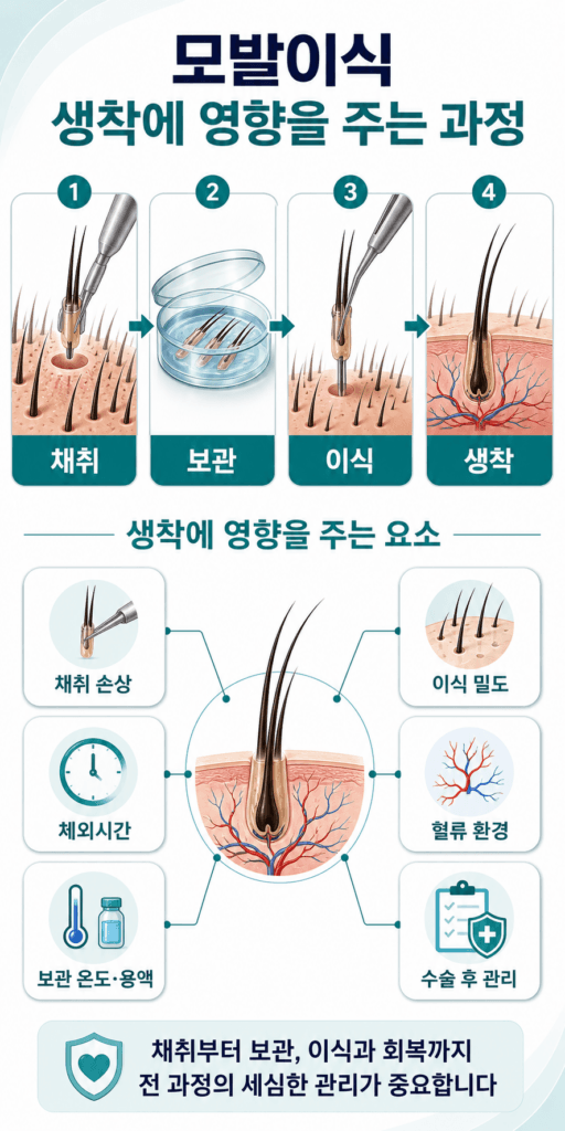 影響植髮存活率的毛囊採集、保存、移植過程
