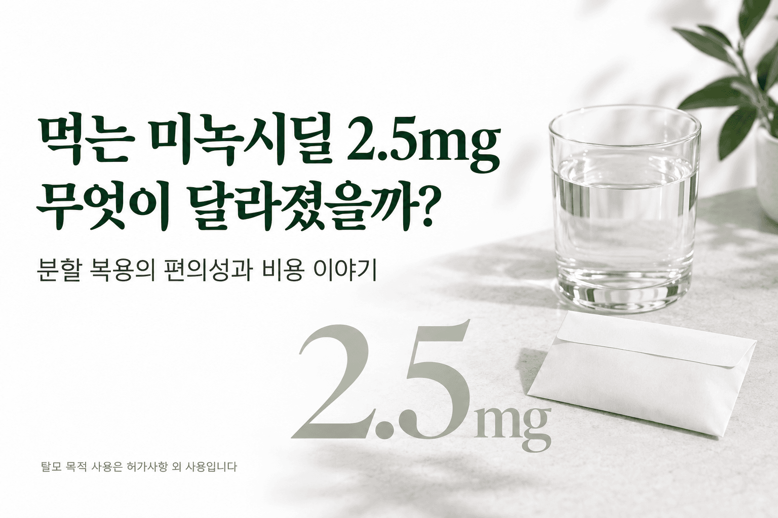 口服米諾地爾2.5mg,有什麼不同?談分割服用與費用
